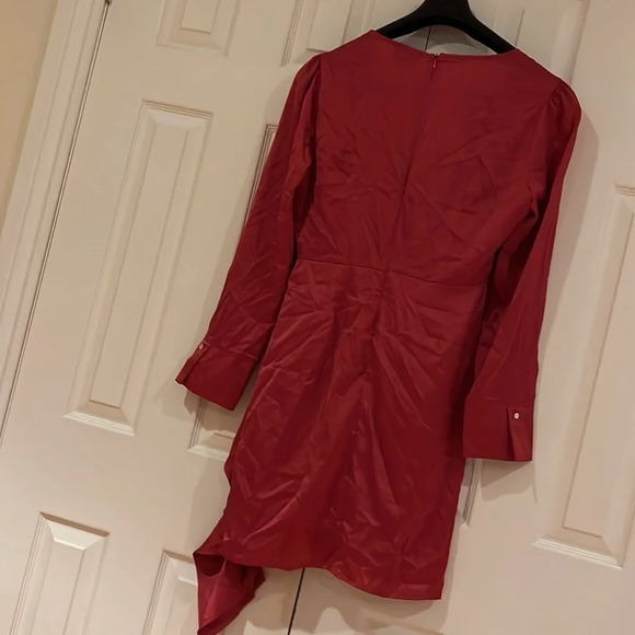 Honey Metallic Fushia pink Mini party long sleeve dress Sz 12 - Picture 4 of 16